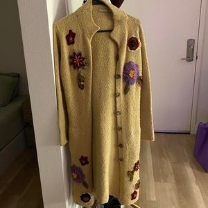 Long cardigan with flowers